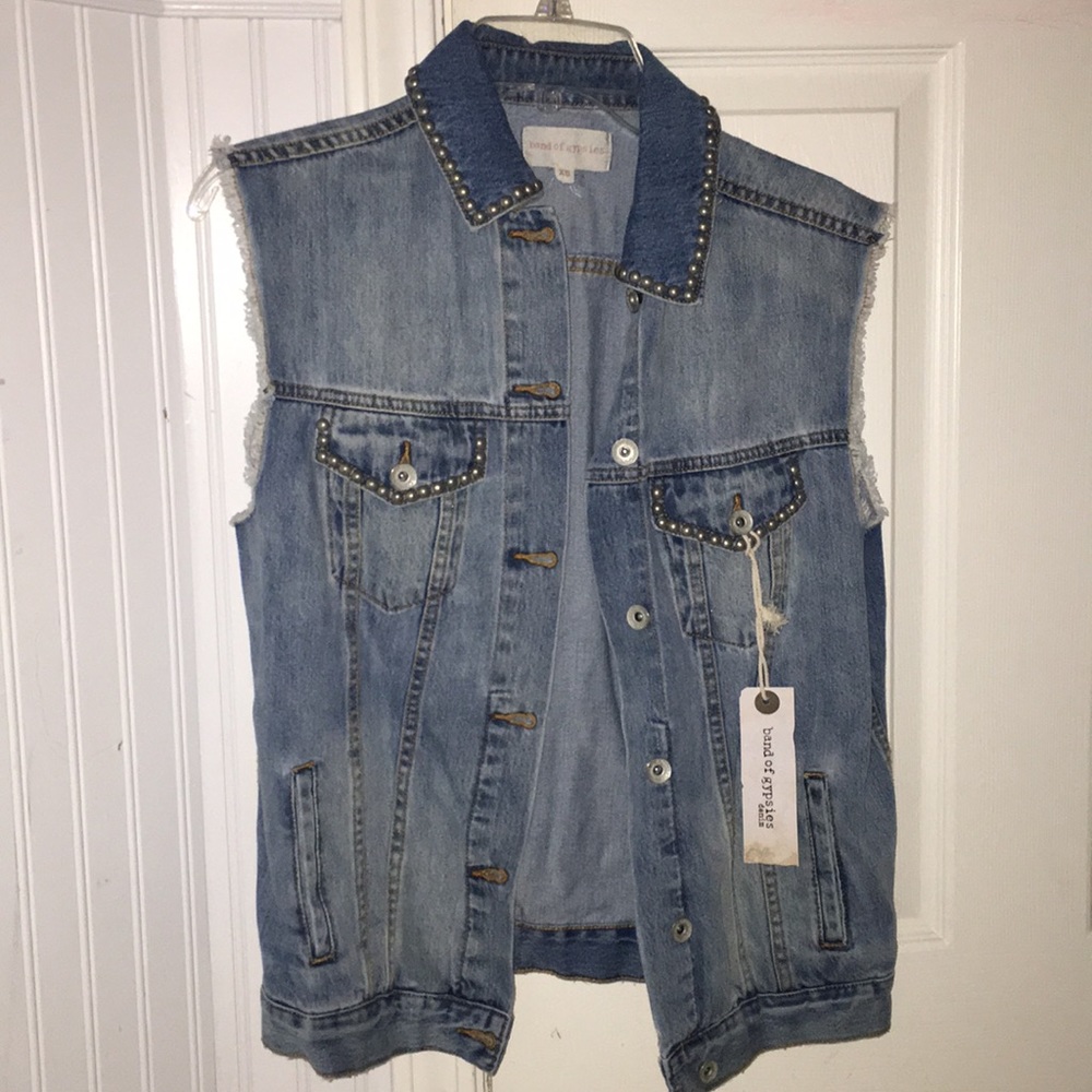 Light wash jean vest